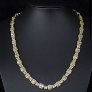 Iced Out Alternating Square Link Chain