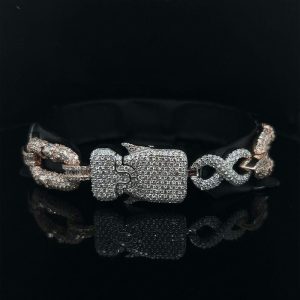 Iced Out Lock and Infinity link bracelet