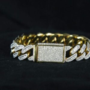 Iced Out 15mm Baguette Cuban Bracelet