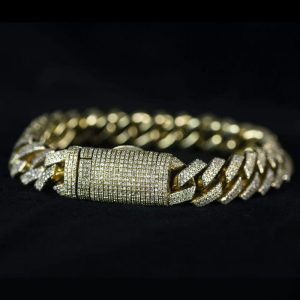 Iced Out Grain Set Cuban Bracelet