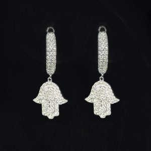 Iced Out Dangling Hamza Hoops
