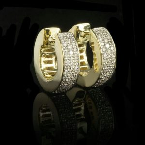 Triple Row Diamond Huggies