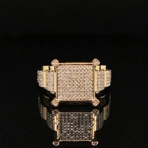 Larger Iced Out Square Top Ring