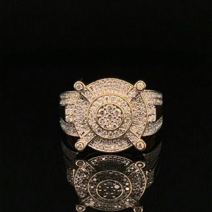 Iced Out Cross Circle Ring