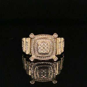 Iced Out Halo cushion top ring