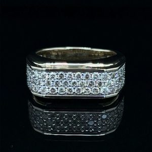 Iced Out Flat Top Channel Ring