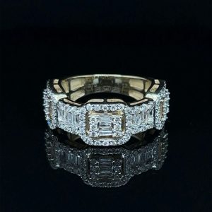 Iced Out Alternation Link Ring