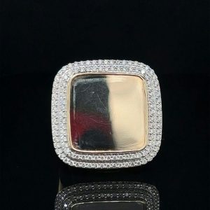 Two Row Square Memorial Ring