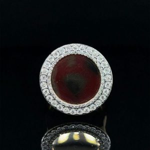 Gold circle top memorial ring