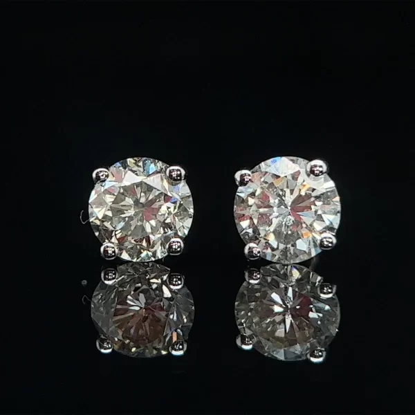 18ct Four Claw Open V Set Natural Diamond Studs