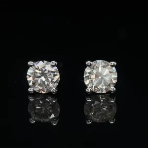 18ct Four Claw Open V Set Natural Diamond Studs