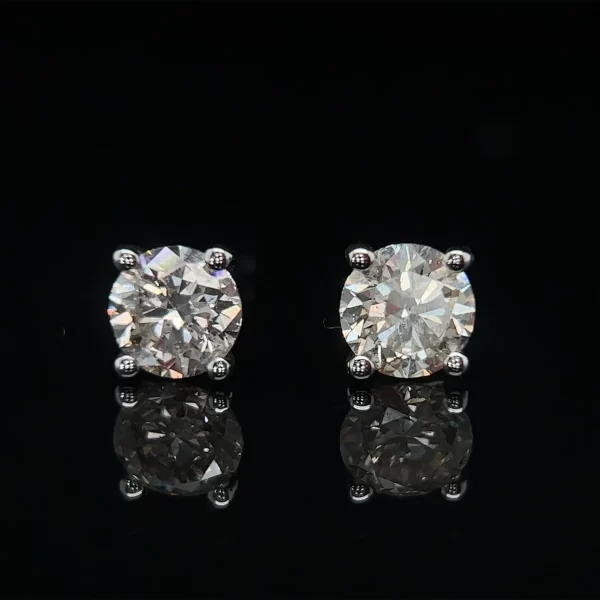 18ct Four Claw Open V Set Natural Diamond Studs