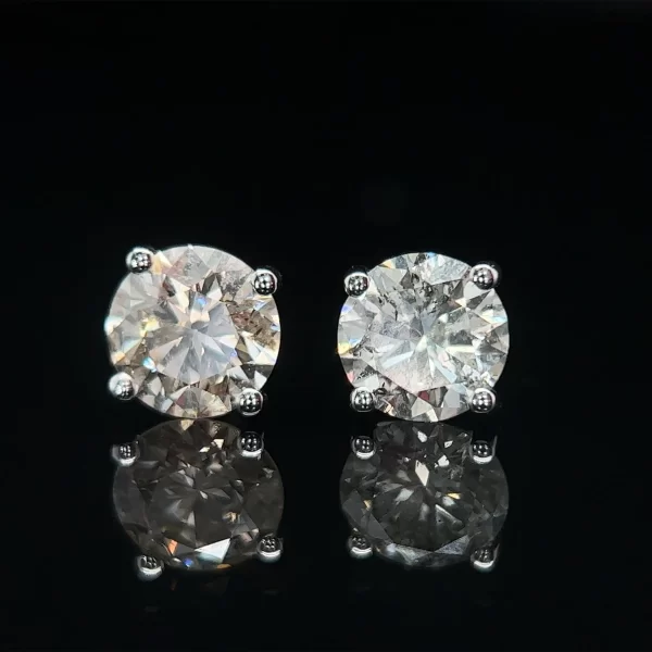 18ct Four Claw Open V Set Natural Diamond Studs