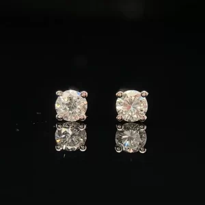 18CT Basket Set Natural Diamond Studs