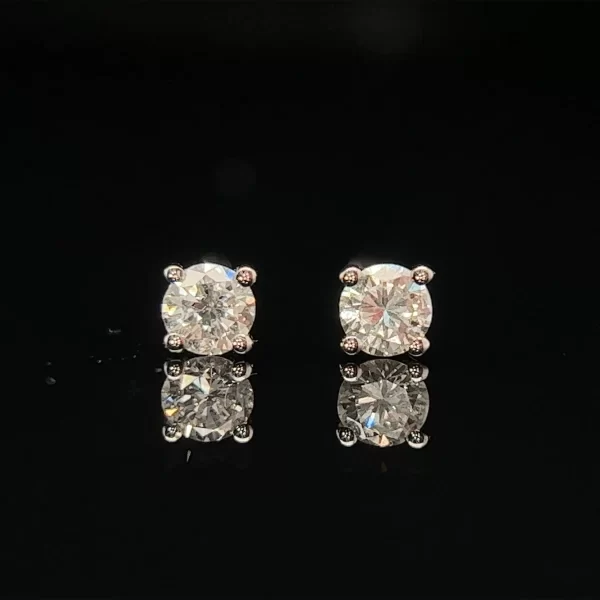 18CT Basket Set Natural Diamond Studs