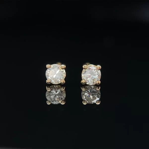 18CT Basket Set Natural Diamond Studs - Image 3