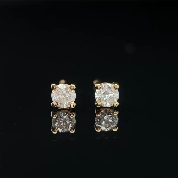 18CT Basket Set Natural Diamond Studs