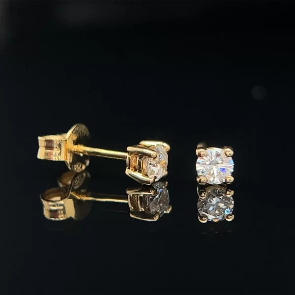 18CT Basket Set Natural Diamond Studs - Image 2