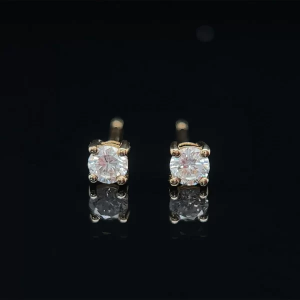 18CT Basket Set Natural Diamond Studs