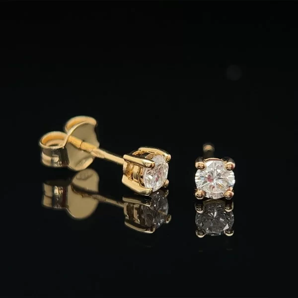 18CT Basket Set Natural Diamond Studs - Image 2