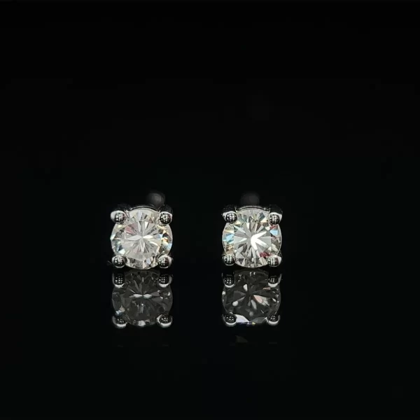 18CT Basket Set Natural Diamond Studs