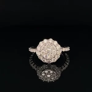 Pave Set Flower Ring