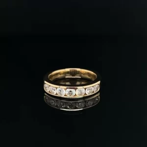 1ct Round Cut Channel Set 7 Stone Eternity Ring
