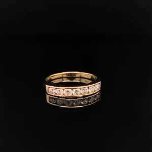 0.50ct Round Cut Channel Set 7 Stone Eternity Ring
