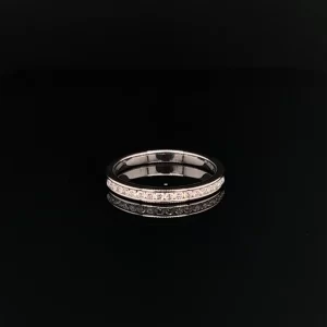 2.2mm Round Cut Channel Set 17 Stone Eternity Ring