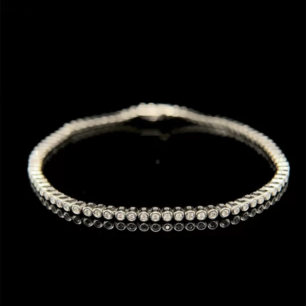 2.6mm Collet Set Diamond Tennis Bracelet