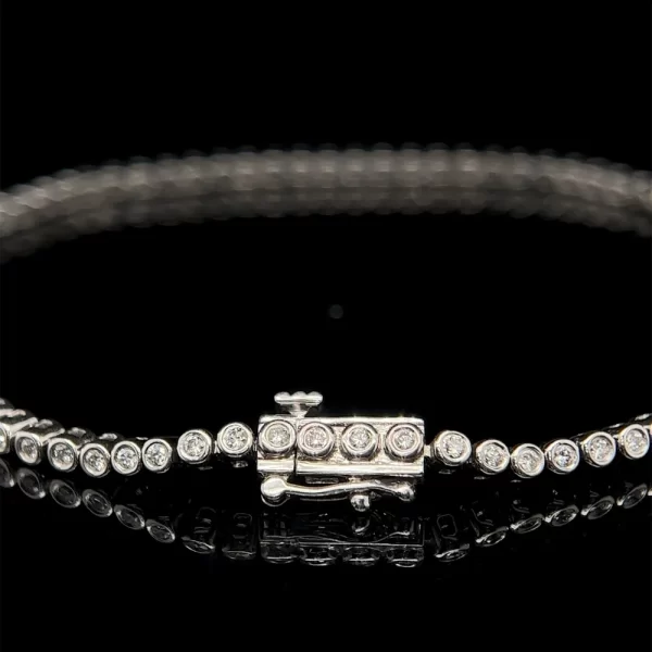 2.6mm Collet Set Diamond Tennis Bracelet - Image 3