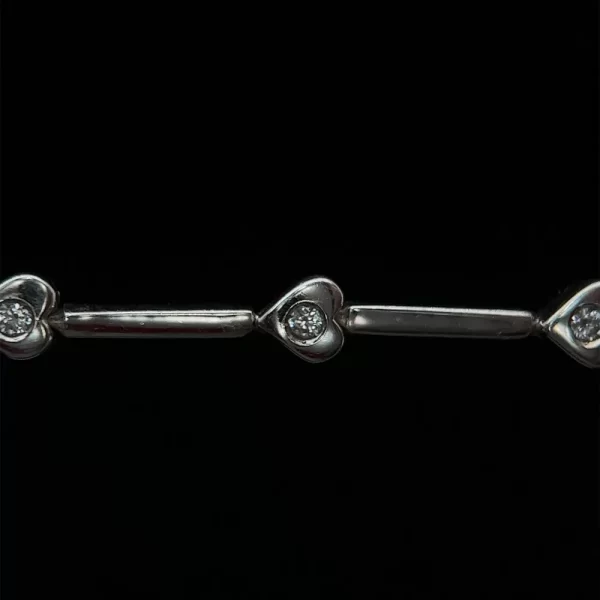 18kt Heart Link Tennis Bracelet - Image 2