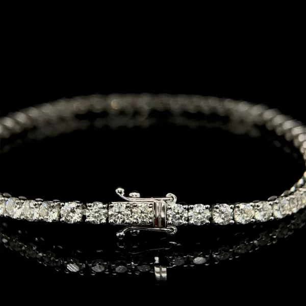 3mm Diamond White Gold Tennis Bracelet - Image 3