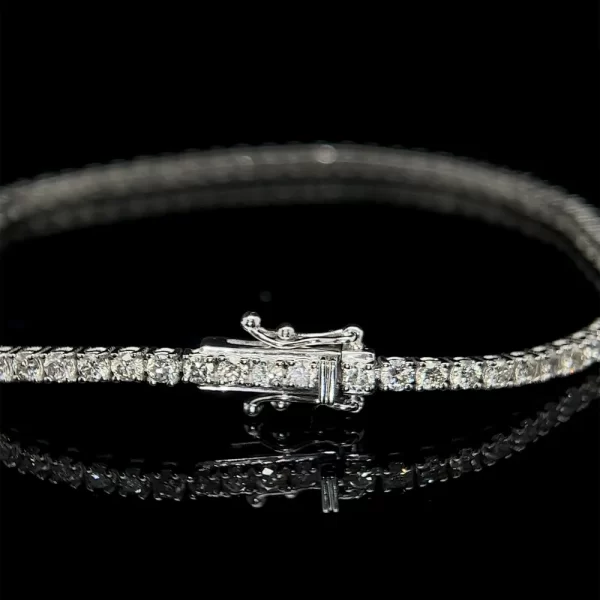 2.8mm Diamond White Gold Tennis Bracelet - Image 3