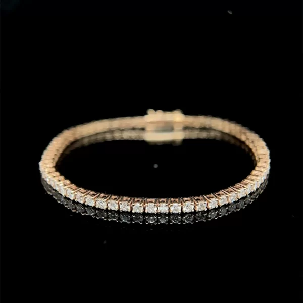 2.85mm Rose Gold Diamond Tennis Bracelet