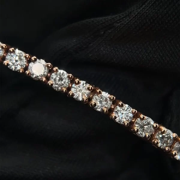 2.85mm Rose Gold Diamond Tennis Bracelet - Image 2