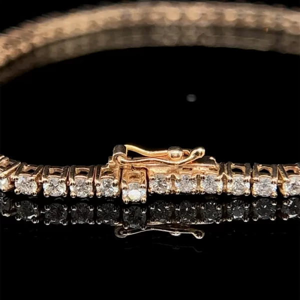 2.85mm Rose Gold Diamond Tennis Bracelet - Image 3