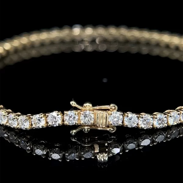 2.8mm Yellow Gold Diamond Tennis Bracelet - Image 3