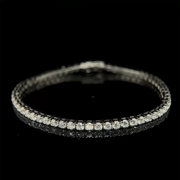 2.9mm White Gold Lab Grown Diamond Tennis Bracelet