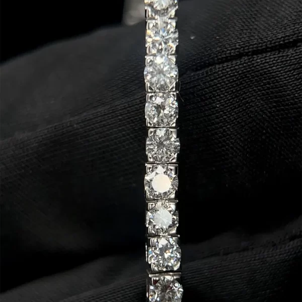 2.9mm White Gold Lab Grown Diamond Tennis Bracelet - Image 2