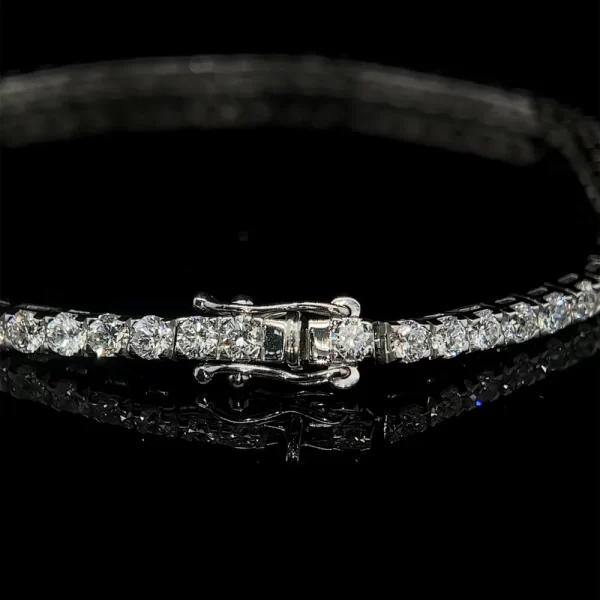 2.9mm White Gold Lab Grown Diamond Tennis Bracelet - Image 3