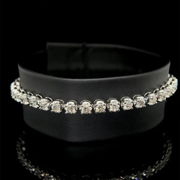 5mm White Gold Illusion Set Diamond Tennis Bracelet