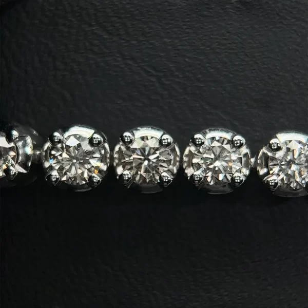 5mm White Gold Illusion Set Diamond Tennis Bracelet - Image 2