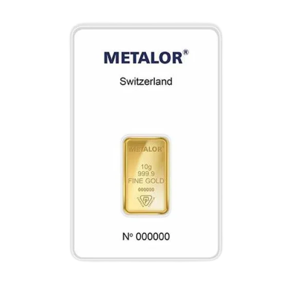 Metalor 10 g Gold Bar Wafer