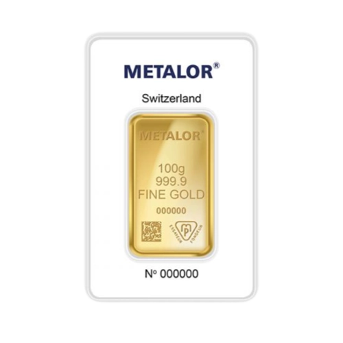 Metalor 100 g Gold Bar Wafer