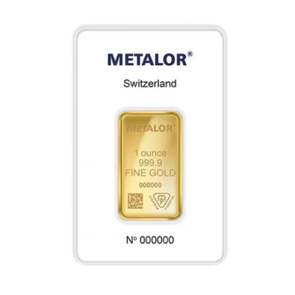 Metalor 1 ounce Gold Bar Wafer