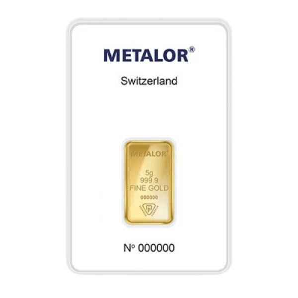 Metalor 5 g Gold Bar Wafer