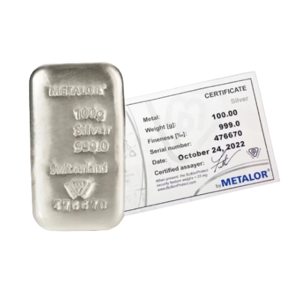 Metalor 100 g Silver Cast Bar