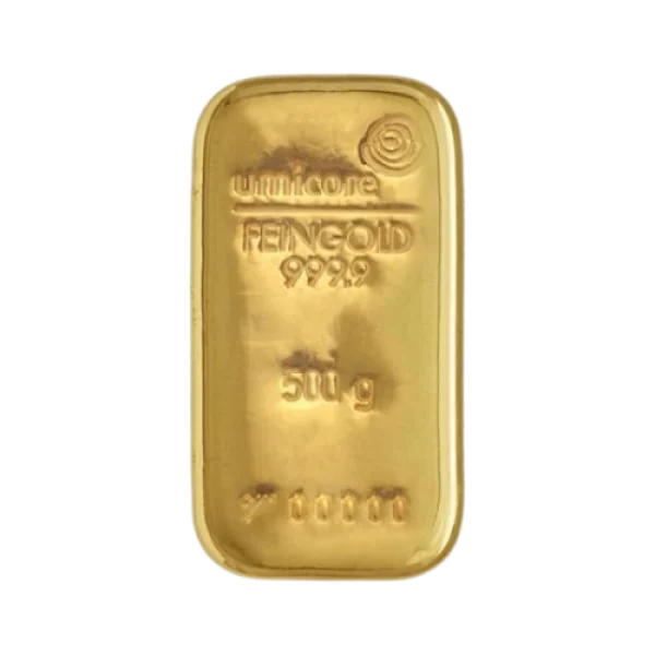 Umicore 500 g Gold Cast Bar