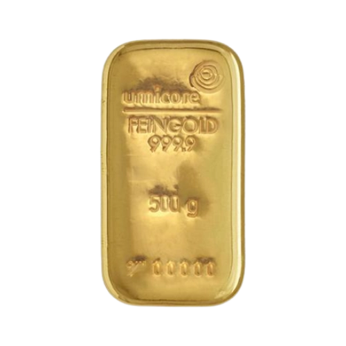 Umicore 500 g Gold Cast Bar